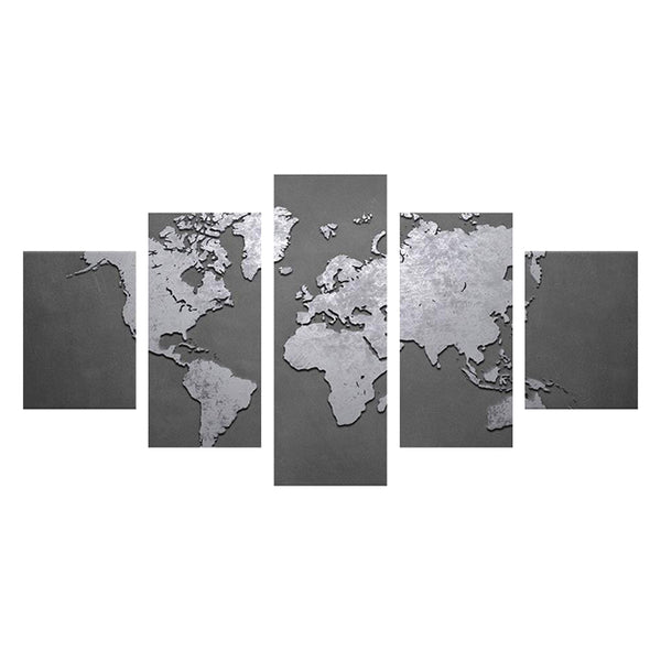 Tableau Carte du Monde - Tableau métallique en relief - Cadres Concept