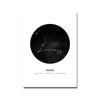 Tableau de Décoration Astrologique Poissons Nature Espace Portrait Noir et Blanc