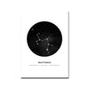 Tableau de Décoration Astrologique Sagittaire Nature Espace Portrait Noir et Blanc