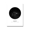Tableau de Décoration Astrologique Verseau Nature Espace Portrait Noir et Blanc
