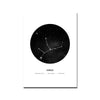 Tableau de Décoration Astrologique Vierge Nature Espace Portrait Noir et Blanc