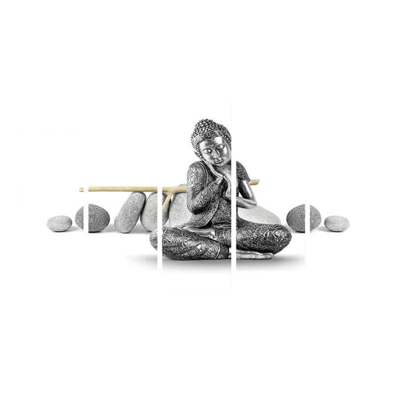 Tableau de Décoration Bouddha Gris Style Zen Quintyque