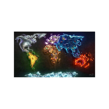 Tableau de Décoration Carte du Monde en Couleur Format Paysage Quintyque