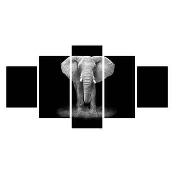 Tableau de Décoration Éléphant Noir et Blanc Animaux Quintyque