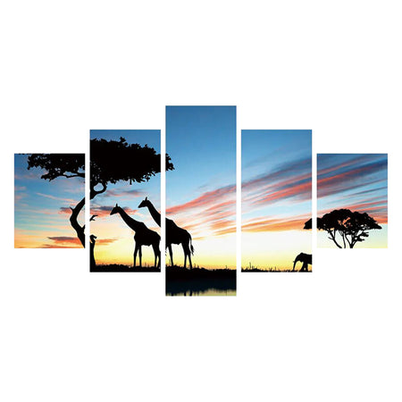 Tableau de Décoration Famille Girafe Animaux Quintyque Multicolore