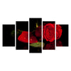 Tableau de Décoration Fleur Rose Nature Quintyque Rouge et Noir