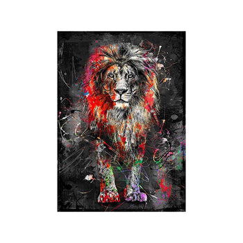 Tableau de Décoration Lion Pop A Animaux Portrait Multicolore