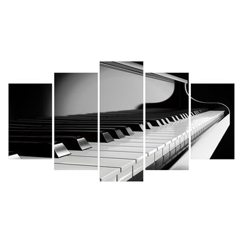 Tableau de Décoration Piano en Noir et Blanc Loisirs Musique Quintyque