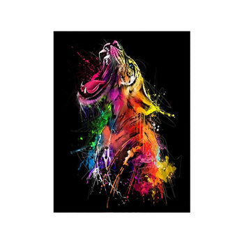 Tableau de Décoration Tigre Pop Animaux Portrait Multicolore