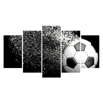Tableau de Décoration Ballon de Foot Loisirs Sport Quintyque Noir et Blanc