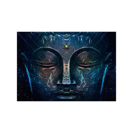 Tableau de Décoration Bouddha Bleu Style Zen Format Paysage Noir