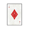Tableau de Décoration Carte As Carreau Loisirs Poker Portrait Rouge et Noir