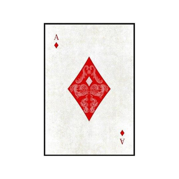 Tableau de Décoration Carte As Carreau Loisirs Poker Portrait Rouge et Noir