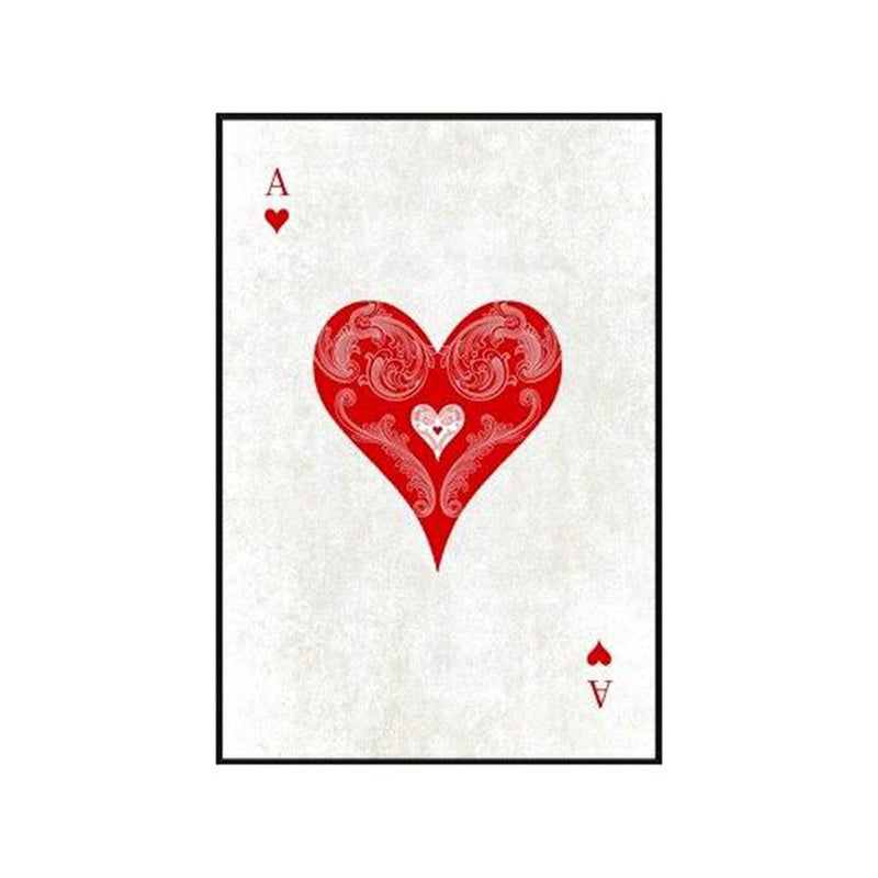 Tableau de Décoration Carte As Cœur Loisirs Poker Portrait Rouge et Noir 