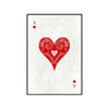 Tableau de Décoration Carte As Cœur Loisirs Poker Portrait Rouge et Noir 