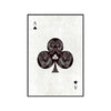 Tableau de Décoration Carte As Trèfle Loisirs Poker Portrait Rouge et Noir