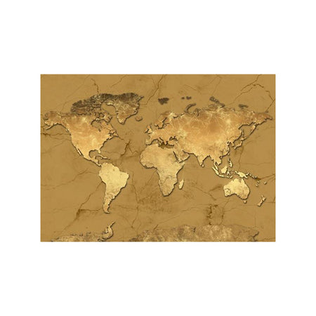Tableau de Décoration Carte du Monde Or Format Paysage Doré