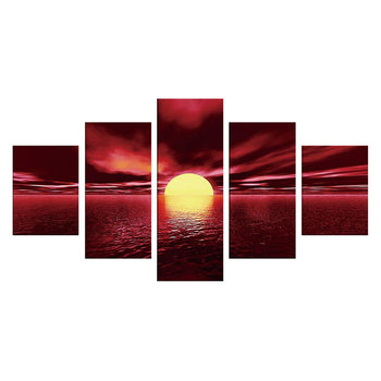 Tableau de Décoration  Coucher de Soleil Rouge Nature Paysage Quintyque Rouge