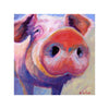 Tableau de Décoration de Cochon Animaux Portrait Carré Rose et Bleu
