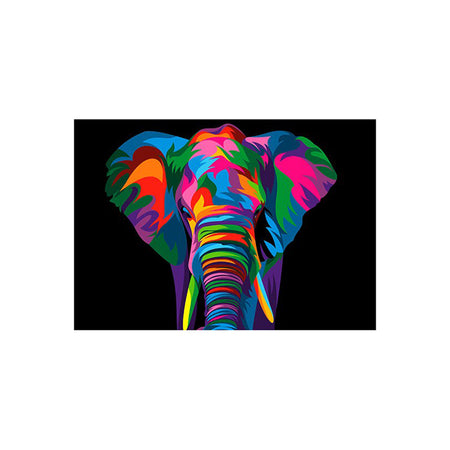 Tableau de Décoration Éléphant Pop Art Animaux Format Paysage Multicolore