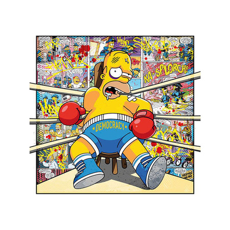 Tableau de Décoration Homer Simpson Loisirs Gaming Carré Portrait Multicolore