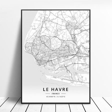 Tableau Le Havre Monde Ville Le Havre Portrait Noir et Blanc
