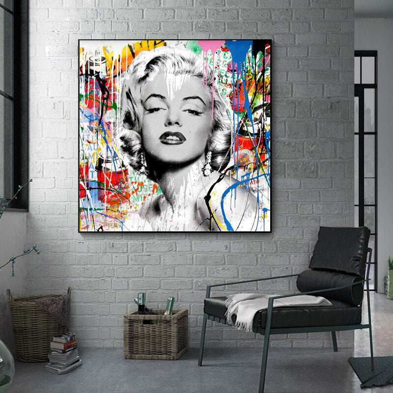 Tableau Street Art , Peinture Marilyn Monroe