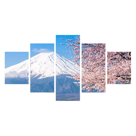 Tableau de Décoration Mont Fuji Monde Asiatique Quintyque Multicolore