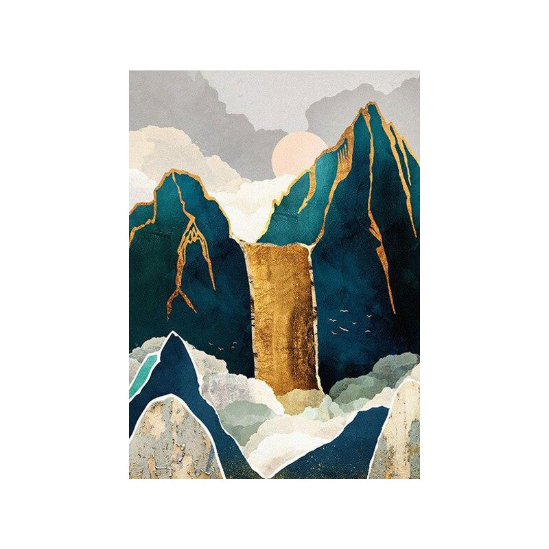 Tableau de Décoration Montagne Abstrait A Style Nordique Portrait Multicolore