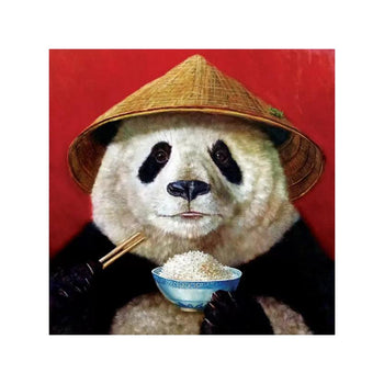 Tableau de Décoration Panda pour Chambre Animaux Portrait Carré Multicolore