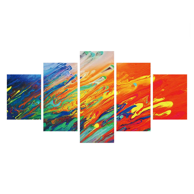 Tableau de Décoration Peinture Abstraite Style Abstrait Quintyque Multicolore