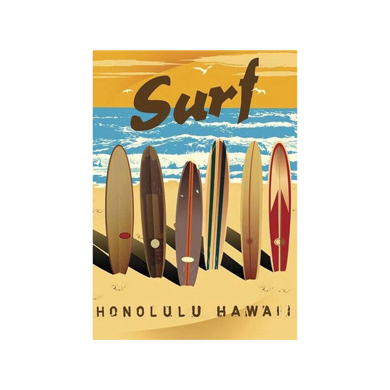 Tableau de Décoration Planches de Surf Loisirs Sport Portrait Multicolore