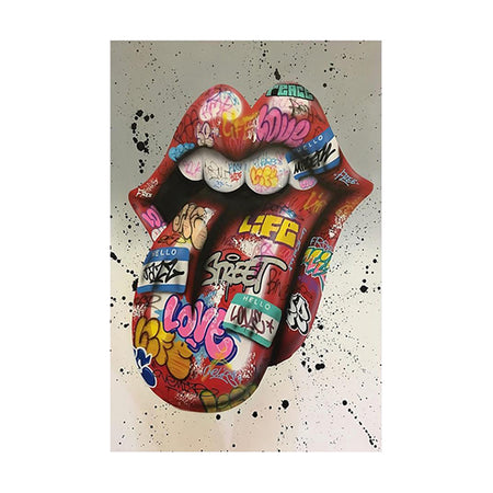 Tableau de Décoration Rolling Stones Art Style Street Art Portrait Multicolore