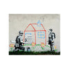 Tableau de Décoration Street Art Banksy E Style Format Paysage Multicolore