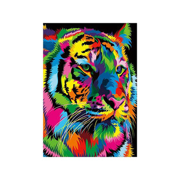 Tableau de Décoration Tigre Pop Art Animaux Portrait Multicolore