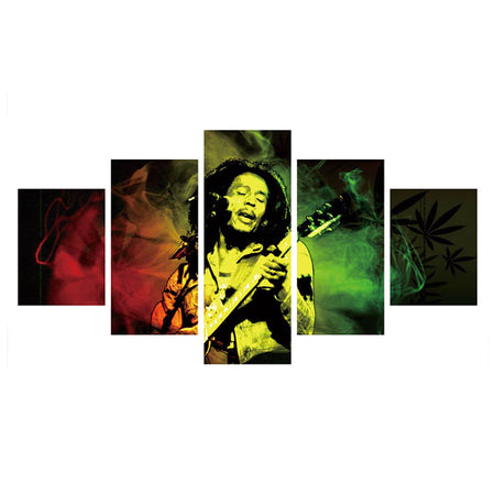 Tableau de Décoration Toile Bob Marley Loisirs Musique Quintyque Rouge Jaune et Vert