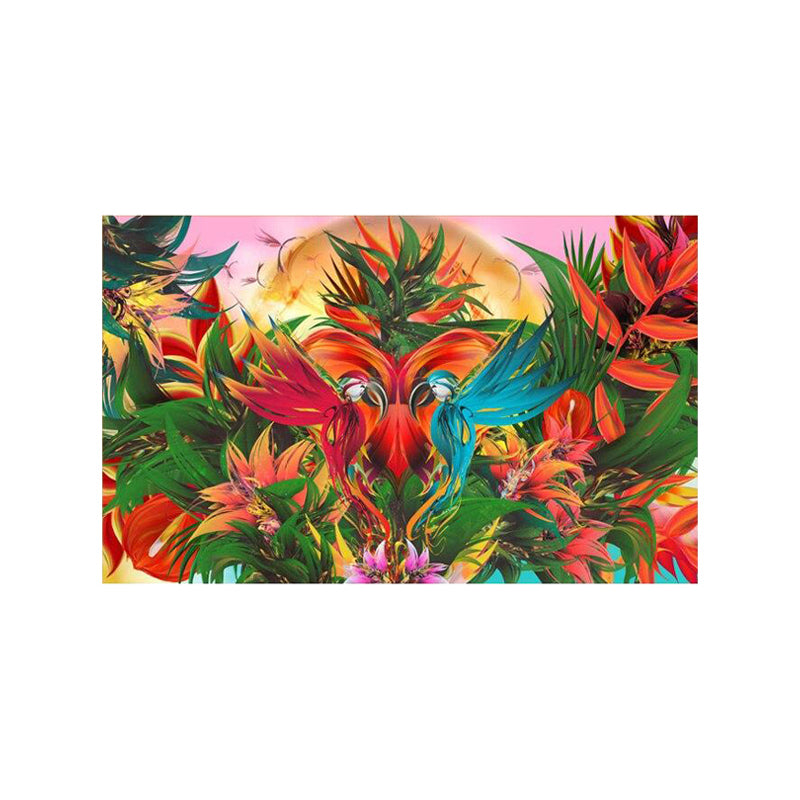 Tableau de Décoration Tropical Exotique Animaux Oiseau Format Paysage Multicolore