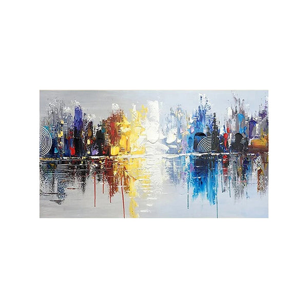 Tableau de Décoration Urbain Style Abstrait Panoramique Paysage Multicolore